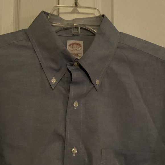 Brooks Brothers 346 Shirt Men's Size 16 1/2 2-3 Regular Fit Non-Iron Blue - Picture 3 of 8